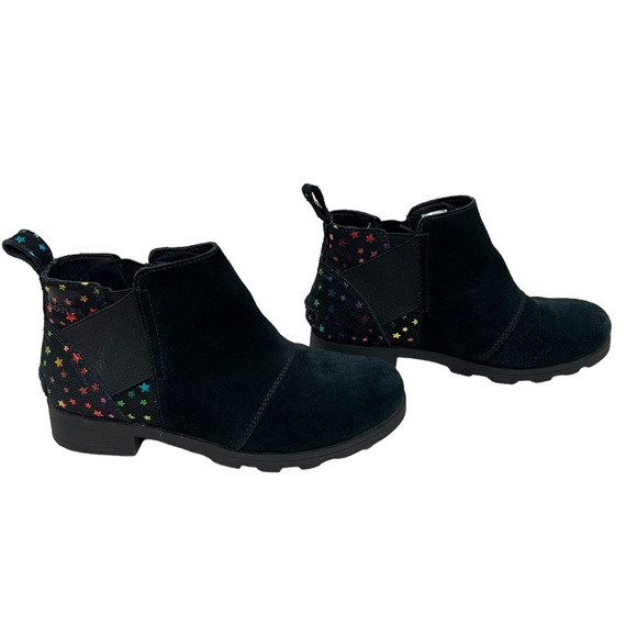 Sorel Emelie youth girls suede Chelsea ankle booties size 4 - Picture 1 of 9